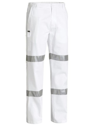 3M Taped Night Cotton Drill Pants-White:White