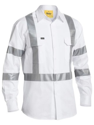 White Drill Shirt with Tape - White:White