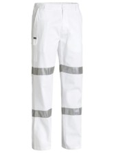 3M Taped Night Cotton Drill Pants-White 