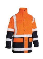 5 in 1 Hi Vis Jacket-Orange/Navy 