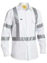 White Drill Shirt with Tape - White 
