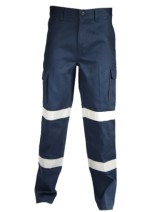 Cotton Drill Double Taped Cargo Pants - Navy 