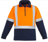 Unisex Hi Vis Polar Fleece Pullover - Orange/Navy 